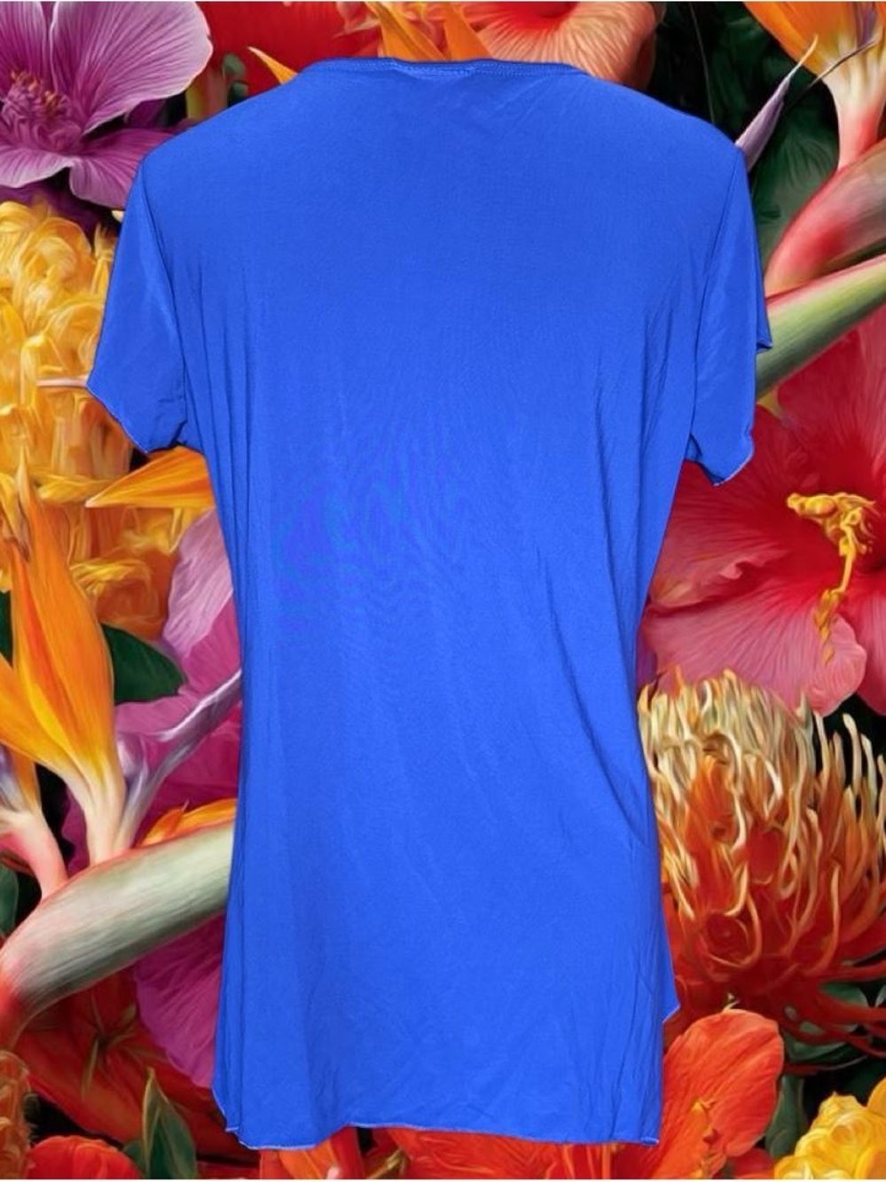 Blue Ruched Square-Neck Women's Top - Picture 3 of 3